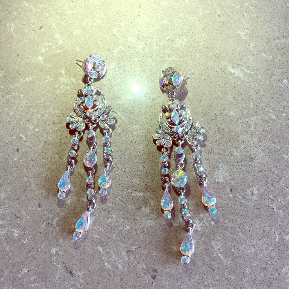 AB stone Chandelier Earrings